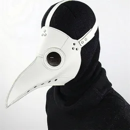 Festmasker roliga medeltida steampunk pest doktor fågelmask latex punk cosplay näbb vuxen halloween evenemang props vit svart 220921