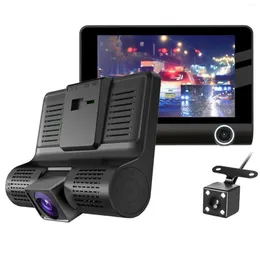 Videocamere DVR per auto 3 telecamere Obiettivo Telecamera da cruscotto da 4,0 pollici Doppio registratore video retrovisore Registratore automatico Dvr Cam