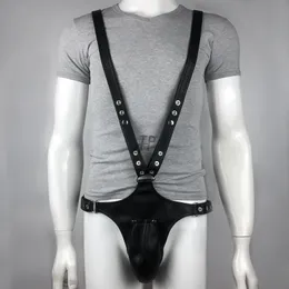 Slip Höschen Erotische Unterwäsche BDSM Fetisch Kostüm Männer Gay Leder Harness Körper Bondage Gürtel Strap Punk Rave Cock Cage Keuschheit höschen 220922