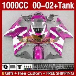 Suzuki GSXR 1000 CC 1000CC K2 00-2002 Vücut 155no.122 GSX-R1000 GSXR-1000 GSXR1000 00 01 02 GSX R1000 2001 2002 2002 OEM kapısı Gül Beyaz