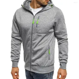 Men's Hoodies Spring Autumn Men's Jacket Hooded Coat Casual Jacquard Zip Sweatshirt Fitness Cardigan Fashion