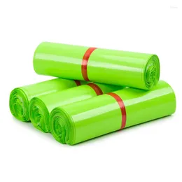 Opakowanie prezentów 100pcs/paczka zielony kolor ekspresowy torebki pocztowe wodoodporne policy samo samoobsługowe worka pocztowa zagęszcza PE Plastikowe opakowanie kurier