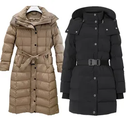여성 블랙 복어 재킷 다운 코트 겨울 파카 긴 코트 바람 에무 서외의 두꺼운 품질의 풍력 따뜻한 따뜻함 허리 외곽웨어 극한 추운 지역에 적합