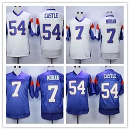 WSKT Erkekler 7 Alex Moran Jersey Blue White Mountain State BMS TV Film Forma 54 Kevin Thad Kalesi Nakış S Spor Gömlekleri S-4XL