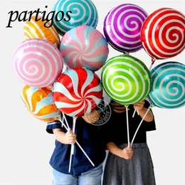 Party Decoration 10pcs mini18inch Colorful Candy Foil Balloons Lollipop Helium globos Baby Shower Birthday Wedding Supplies Decor Kids Toy 220921