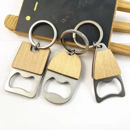 Portable Small Bottle Opener With Wood Handle Wine Beer Soda Glass Cap Bottle Opener Key Chain For Home Kitchen Bar FY3929 922