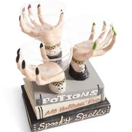 Apparena dla psów Halloween Witch Hands Hands Snack Bowl Stand Ornament Dom Home Glass Vintage Festival Party Dekoracja 220921