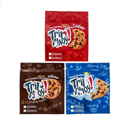 F￶rpackningsp￥sar 3 typer reser ahoy mylar v￤skor ￤tbara f￶rpackningsp￥se tom infusion choklad chip paket v￤ska 250 mg 500 mg tuggar orginal crunchy ziplock
