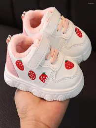 부츠 sandq baby girls winter shoes 테니스 스포티 한 흰 딸기 파인애플 사랑스러운 작은 아이들 스니커즈 쇼 zapatos chaussure