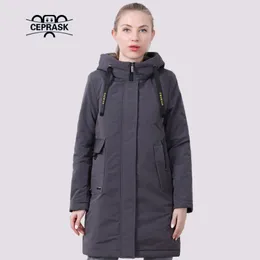 Capispalla donna taglie forti Cappotti Cappotto primaverile Moda donna Foderato in cotone sottile Giacca femminile calda Taglia autunno Parka Capispalla trapuntato lungo con cappuccio 220922