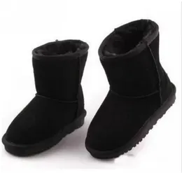 Nowy styl Kids Bailey 2 Bows Buto oryginalne skórzane małe dzieci śniegowe botki solidne botas de nieve zimowe faluwearu dziewczyny maluch