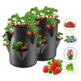 Altre forniture da giardino Borsa per la coltivazione di fragole primaverili Piantagione di ortaggi Pianta in vaso 5710Gal Contenitore multi-bocca per terrazza s 220921