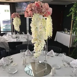 Party Decoration Acrylic Floor Vase Clear Flower Table Centerpiece Marriage Modern Vintage Floral Stand Columns Wedding