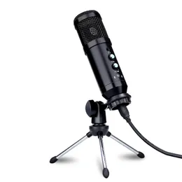 Microfone de condensador USB de estúdio de gravação profissional com função sem fio para telefone PC Skype Online Gaming Vlogging Live