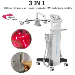 Ny uppgradering 6d lipolaser slantmaskin EMS Cryo Pads Slim Fat Removal Diode Laser 635nm röd viktminskning Kavitation Kroppsform Skintighten Minska celluliter