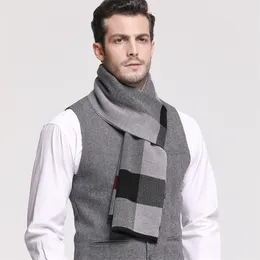 Scarves RUNMEIFA Classic Autumn Winter Warm Plaid Man Scarf Cashmere Wool Panama Soft Striped Long High Quality 40 Colors 220922