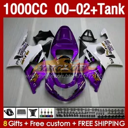 Injection Fairings & Tank For SUZUKI GSXR 1000 CC 1000CC K2 GSXR-1000 2000-02 Bodys 155No.109 GSX R1000 GSXR1000 2001 2002 2002 GSX-R1000 00 01 02 OEM Fairing silvery purple