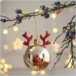 Party Decoration 2Pcs Christmas Balls Ornaments Bauble Pendant Elk Deer Design Xmas Tree Hangings Mall Home Props Year Decorat Mxhome Dhfep