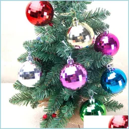 Decorazione per feste 2021 Decorazioni per palline di Natale 8 cm Set di alberi a specchio in scatola Centro commerciale Ornamenti per staffe sospese Consegna a goccia H Bdebag Dhups