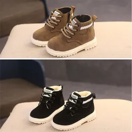 Boots 2 Style Inside Material Plush Kids Winter Cotton Fabric Spring Autumn Children Shoes Baby Toddler Boys Girls C10012 220921