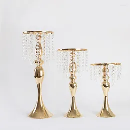 パーティーデコレーションメタルキャンドルホルダー花Vase Candlestick Centerpieces Road Lead Candelabra Wedding Porpsクリスマス