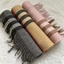 Designer 100% cashmere sciarpa di lusso Inverno donna e uomo lungo Sciarpa qualità Fascia moda classica Pashmina plaid stampata Bur ultra morbida bacca con logo