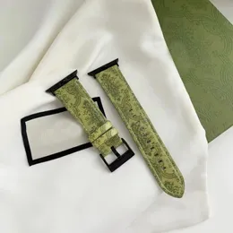 Zielone pasy zegarków pasma mody opaska opaska designerska opaska obserwacyjna skórzana bransoletka pasa 42 mm 38 mm 40 mm 44 mm iwatch 3 4 5 se 6 NOWOŚĆ