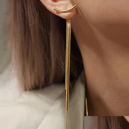 Dangle Chandelier Vintage Gold Color Bar Long Thread Tassel Drop arrings for Women Girls Design Arc Geometric Dhseller2010 DHLVW