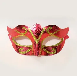 Random Color Sent Party Mask Men Women with Bling Gold Glitter Halloween Masquerade Venetian Masks for Costume Cosplay Mardi Gras RRB15918