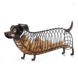 Haczyki HX5B Dachshund Cork uchwyt na wina Pojemnik do przechowywania żelaza puste wyrzucone ozdoby zwierzęcia domowe dekoracje stacjonarne