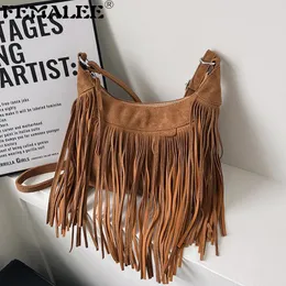 Torebki wieczorowe Bohemia Retro z frędzlami Kobiety Messenger Peeling Faux Suede Torebka Torebka Tassel Hippie Gypsy Boho Torba na ramię Crossbody