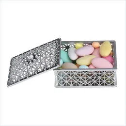 Confezioni regalo Creative Wedding Candy Box Scatole regalo in plastica quadrate vuote Placcatura in oro e argento Lx2875 Drop Delivery 2021 Home G Bdesybag Dhsn9