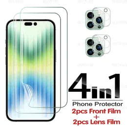 Protezione dello schermo del telefono cellulare 4in1 Protettore schermo per iPhone 14 Pro HD Hydrogel Film per iPhone14 I Telefono 14 Pro Max 14Plus 3D Lens Protective Glass T220921
