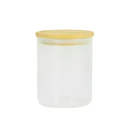 Sublimacja proste kubki 10 uncji 6 uncji szklany szklany kubek z bambusową pokrywą