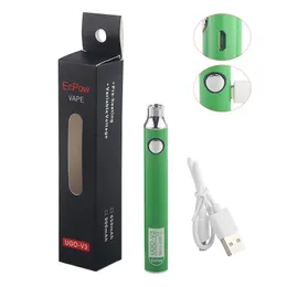 Kostnadseffektiv ECPOW UGO VAPES UGO-V3 VV Förvärmbatteri 14 mm diameter Justerbar Volt E Cig 510 Vaporizer Pen