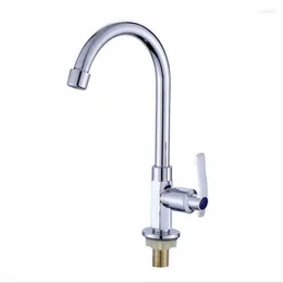 Kitchen Faucets Single Cooling Alloy Hexagon Vertical Washbasin Faucet Vegetable Basin