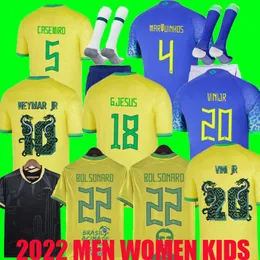 Coppa del Mondo 2022 2023 maglia da calcio Brasile Camiseta de futbol uomo bambino COUTINHO G.JESUS maglia da calcio a manica lunga da donna MARQUINHOS VINI JR