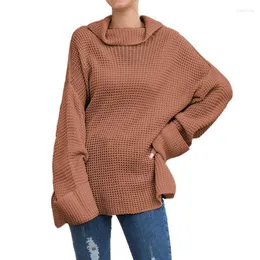 Pulls pour femmes col roulé surdimensionné pull femme mode 2022 automne hiver vêtements chaud à manches longues tricoté pull froid