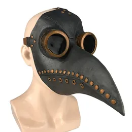 Party Masks Funny Medieval Steampunk Plague Doctor Bird Mask Latex Punk Cosplay Beak Adult Halloween Event Props RB 220921