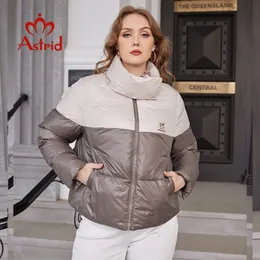 Kobiet Size Plusowe płaszcze odzieży zewnętrzne Astrid Zima płaszcz Kobiety Parka moda ciepła kurtka swobodny kontrast szwów luźne ubrania kobiet 220922