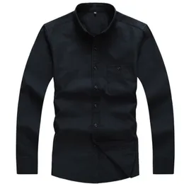 Męskie koszule 2023 Jtfan Spring and Autumn Young Men Oxford Long Sleeve koszulka Smudna Body Fashion Pure Kolor Long G20 220921