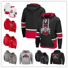 WSKT Custom Man College Football Ohio State Buckeyes OSU Sweatshirts Pullover Hoodies Jersey Red White Black Gray Size Size S-3XL