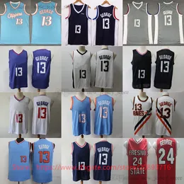 2022-23 New City Basketball Paul 13 George Jerseys Breathable sports Black home away Blue White College #24 George Jersey Shirts