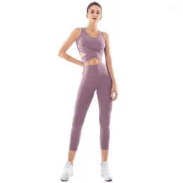 Aktiva upps￤ttningar sportbh och leggings set push up h￶g midja nylon stretch yogakl￤der kvinnlig gym kostym jogging femme fitness f￶r kvinnor