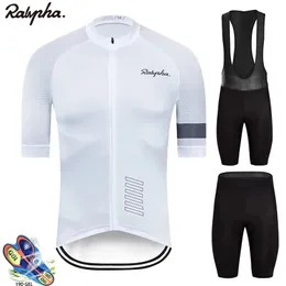 Radfahren Jersey Sets Herren Sommer Kurzarm Set Ralvpha Maillot 19D Bib Shorts Fahrrad Kleidung Sportwear Hemd Kleidung Anzug 220922