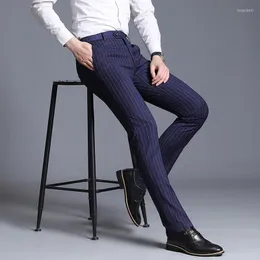 Männer Anzüge 2022 Herren Anzug Hosen Mode Business Casual Formale Hosen Männer Streifen Gerade Kleid Hose Trajes De Hombres Vestir