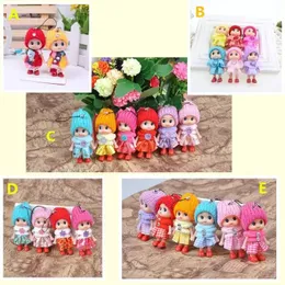 8cm Kids Toys Dolls Soft Interactive Baby Doll Toy Mini for Girls Gift Hat Beauty Pendant Pendant Presidant Pendants يجعل الأطفال أكثر عصرية ZM922