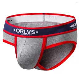 Underpants ORLVS Solid Mens Briefs Sexy Underwear Cotton Shorts Panties Male Breathable Plus Size Pouch Vetement Homme Brief Men