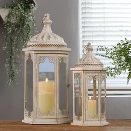 Ljushållare Marockan Decor Wedding Centerpieces Holder Lighthouse Metal Lantern Porta Candele Home Decoretion BA6