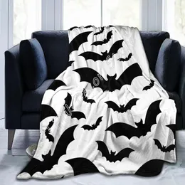 Blankets Halloween Bats Silhouette Blanket For Adults Women Soft Fleece Throw Cozy Bed Couch Travel Camping